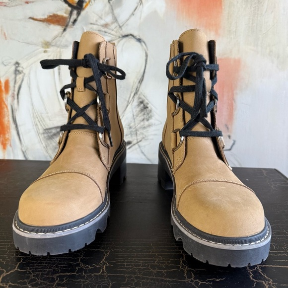 Sorel Tan Joan Now Lace-Up Boots with Chunky Sole 9.5 - Picture 3 of 12